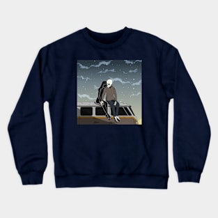 Skeleton and Galaxy girl Crewneck Sweatshirt